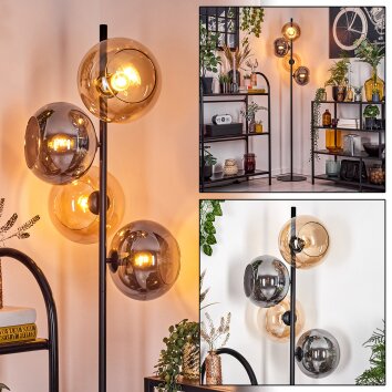Apedo Lampadaire Ambre, Fumé, 4 lumières Apedo Lampadaire Ambre, Fumé, 4 lumières
