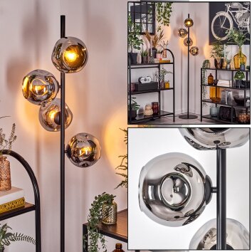 Ripoll Lampadaire Chrome, Fumé, 4 lumières Ripoll Lampadaire Chrome, Fumé, 4 lumières