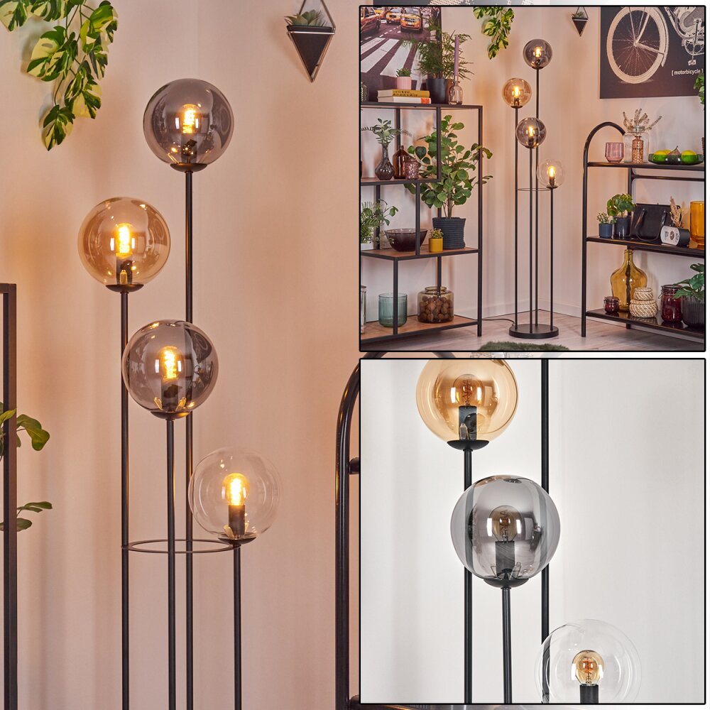 Gastor Lampadaire 30 cm Ambre, Clair, Fumé, 4 lumières main product photo