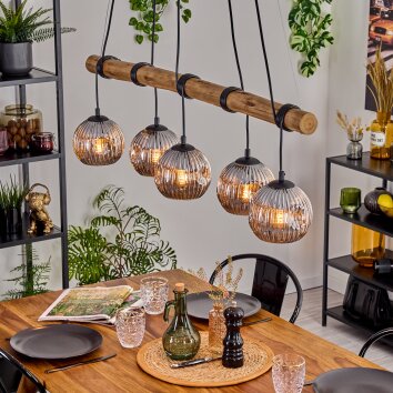 Ripoll Suspension, Boule lumineuse, Suspension Écru, Noir, 5 lumières Ripoll Suspension, Boule lumineuse, Suspension Écru, Noir, 5 lumières