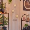 Gastor Lampadaire 30 cm Bois foncé, Noir, 3 lumières