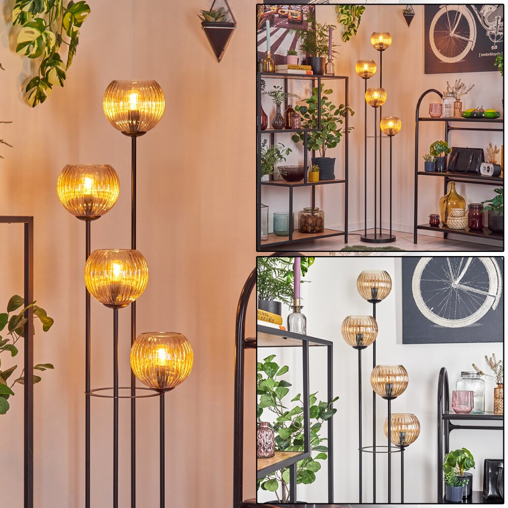 Koyoto Lampadaire 30 cm Ambre, 4 lumières main product photo