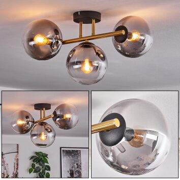 Gastor Plafonnier, Boule lumineuse 42 cm Or, Noir, 3 lumières Gastor Plafonnier, Boule lumineuse 42 cm Or, Noir, 3 lumières