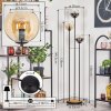Koyoto Lampadaire 30 cm Bois foncé, Noir, 3 lumières