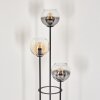 Koyoto Lampadaire 30 cm Bois foncé, Noir, 3 lumières