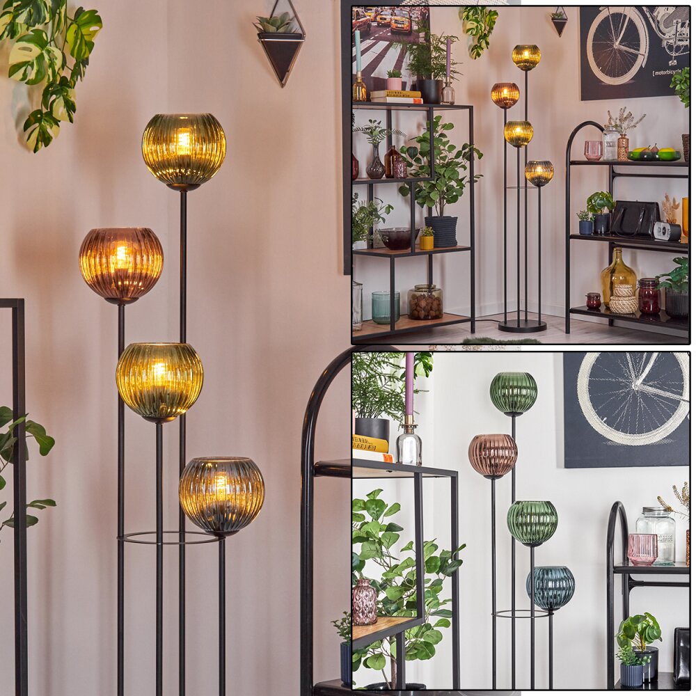 Koyoto Lampadaire 30 cm Bleu, Vert, Cuivré, 4 lumières main product photo