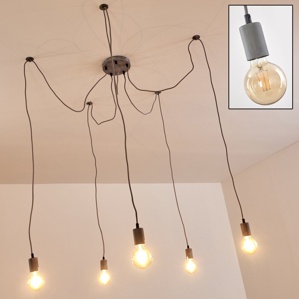 Suspension Tenna Gris, 5 lumières main product photo