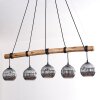 Ripoll Suspension, Boule lumineuse, Suspension Écru, Noir, 5 lumières