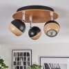 Haldor Plafonnier, Spot de plafond Brun, Chrome, Noir, 3 lumières