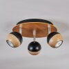 Haldor Plafonnier, Spot de plafond Brun, Chrome, Noir, 3 lumières