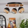 Haldor Plafonnier, Spot de plafond Brun, Chrome, Noir, 3 lumières