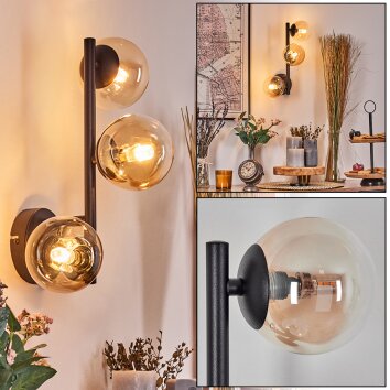 Chehalis Boule lumineuse, Applique murale Ambre, Clair, 3 lumières