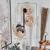 Chehalis Boule lumineuse, Applique murale 33 cm Ambre, Clair, 3 lumières