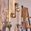 Chehalis Boule lumineuse, Applique murale 23 cm Chrome, Clair, Fumé, 3 lumières