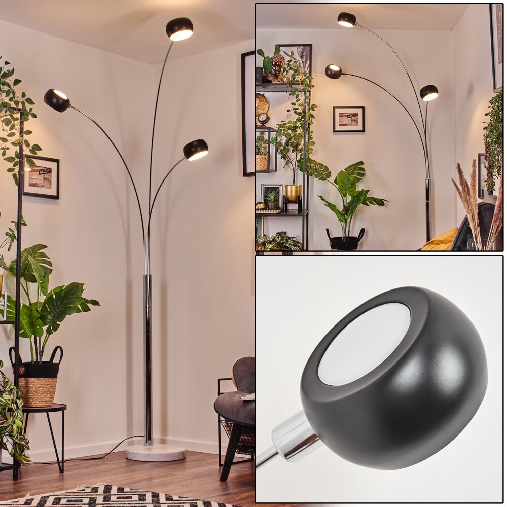 Nikkala Lampadaire Chrome, Marbre, Blanc, 3 lumières main product photo