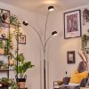 Nikkala Lampadaire Chrome, Marbre, Blanc, 3 lumières