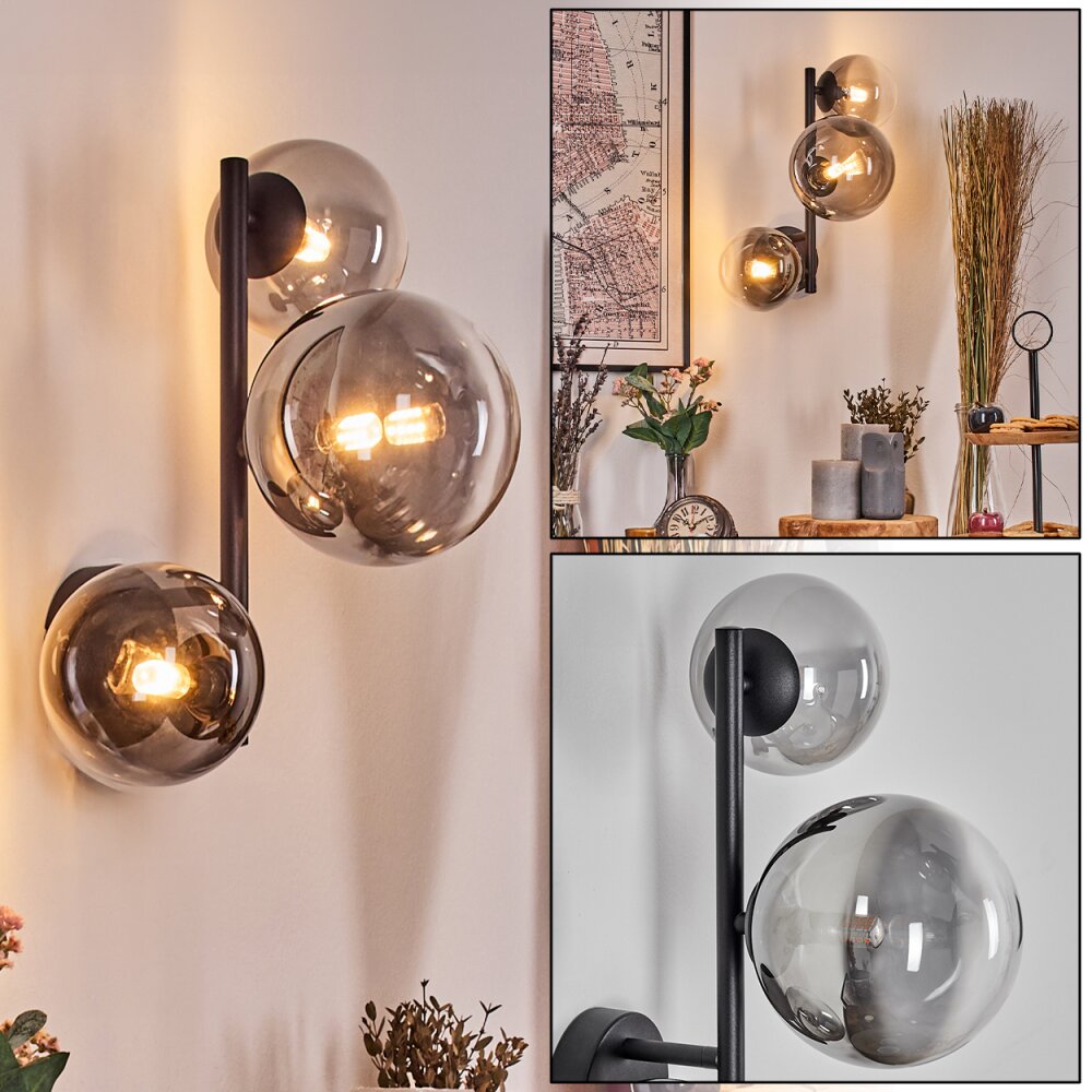 Chehalis Boule lumineuse, Applique murale 23 cm Chrome, Clair, Fumé, 3 lumières main product photo