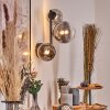 Chehalis Boule lumineuse, Applique murale 23 cm Chrome, Clair, Fumé, 3 lumières