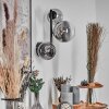 Chehalis Boule lumineuse, Applique murale 23 cm Chrome, Clair, Fumé, 3 lumières