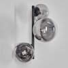 Chehalis Boule lumineuse, Applique murale 23 cm Chrome, Clair, Fumé, 3 lumières