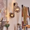 Chehalis Boule lumineuse, Applique murale 23 cm Chrome, Clair, Fumé, 3 lumières