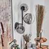 Chehalis Boule lumineuse, Applique murale 23 cm Chrome, Clair, Fumé, 3 lumières
