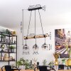 Ripoll Suspension, Boule lumineuse, Suspension Écru, Noir, 3 lumières