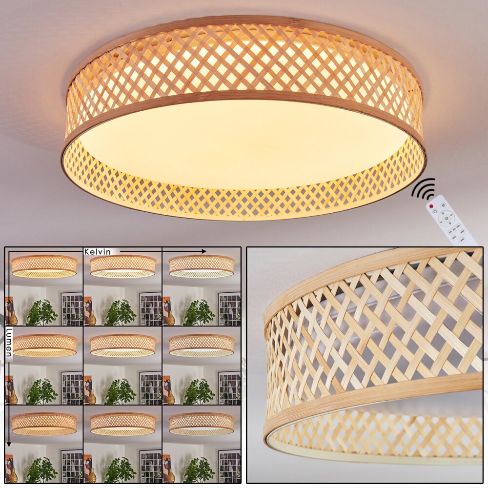 Barroco Plafonnier LED Écru, Blanc, 1 lumière, Télécommandes main product photo