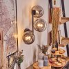 Chehalis Boule lumineuse, Applique murale 33 cm Chrome, Clair, Fumé, 3 lumières