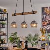 Ripoll Suspension, Boule lumineuse, Suspension Écru, Noir, 3 lumières