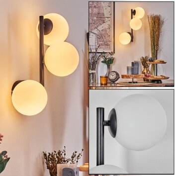 Chehalis Boule lumineuse, Applique murale 28 cm Blanc, 3 lumières