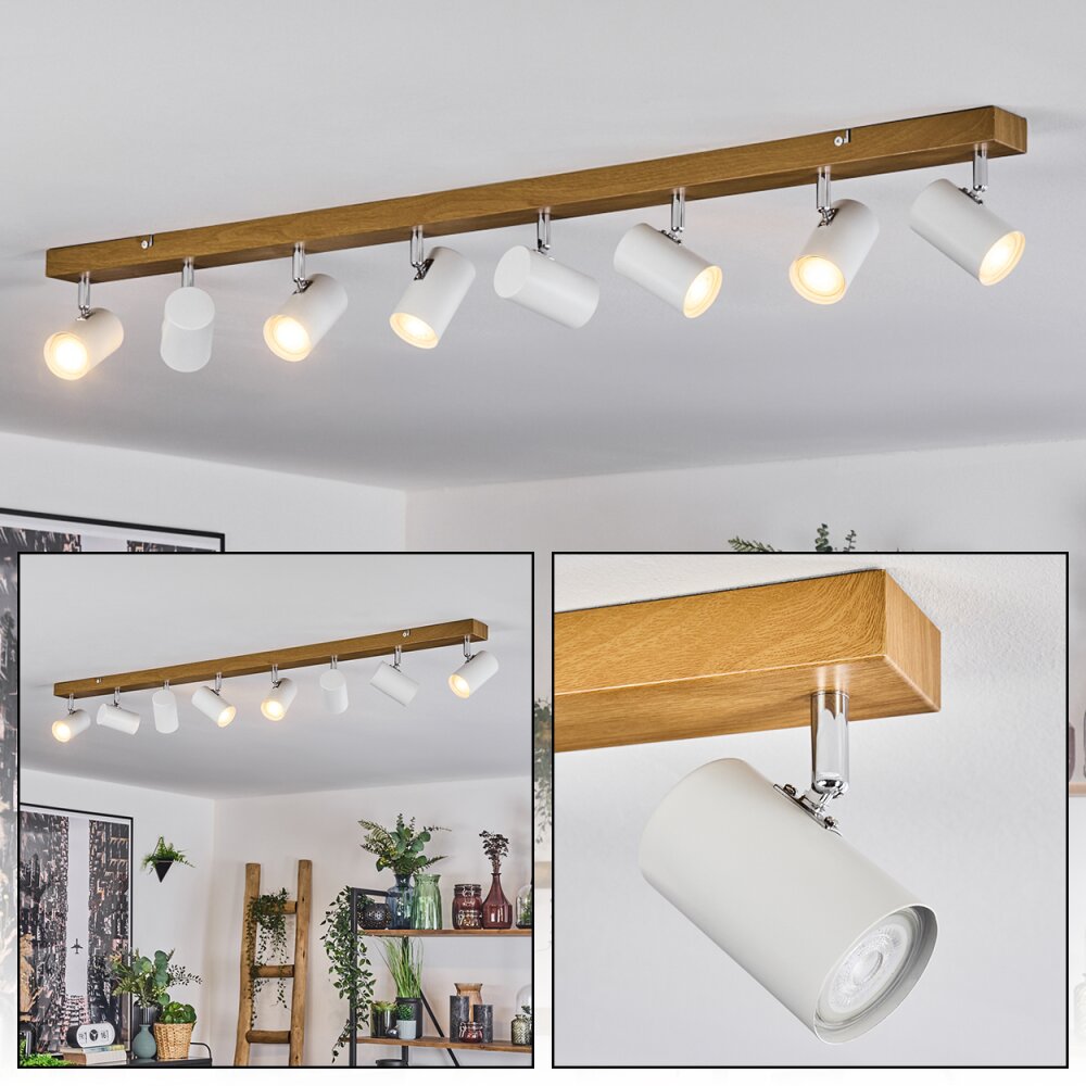 Gesteira Plafonnier, Spot de plafond Chrome, Couleur bois, 8 lumières main product photo
