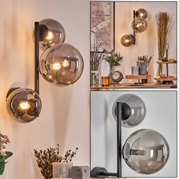 Chehalis Boule lumineuse, Applique murale 23 cm Fumé, 3 lumières Chehalis Boule lumineuse, Applique murale 23 cm Fumé, 3 lumières