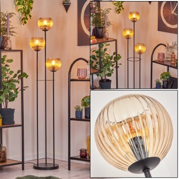 Koyoto Lampadaire Noir, 3 lumières