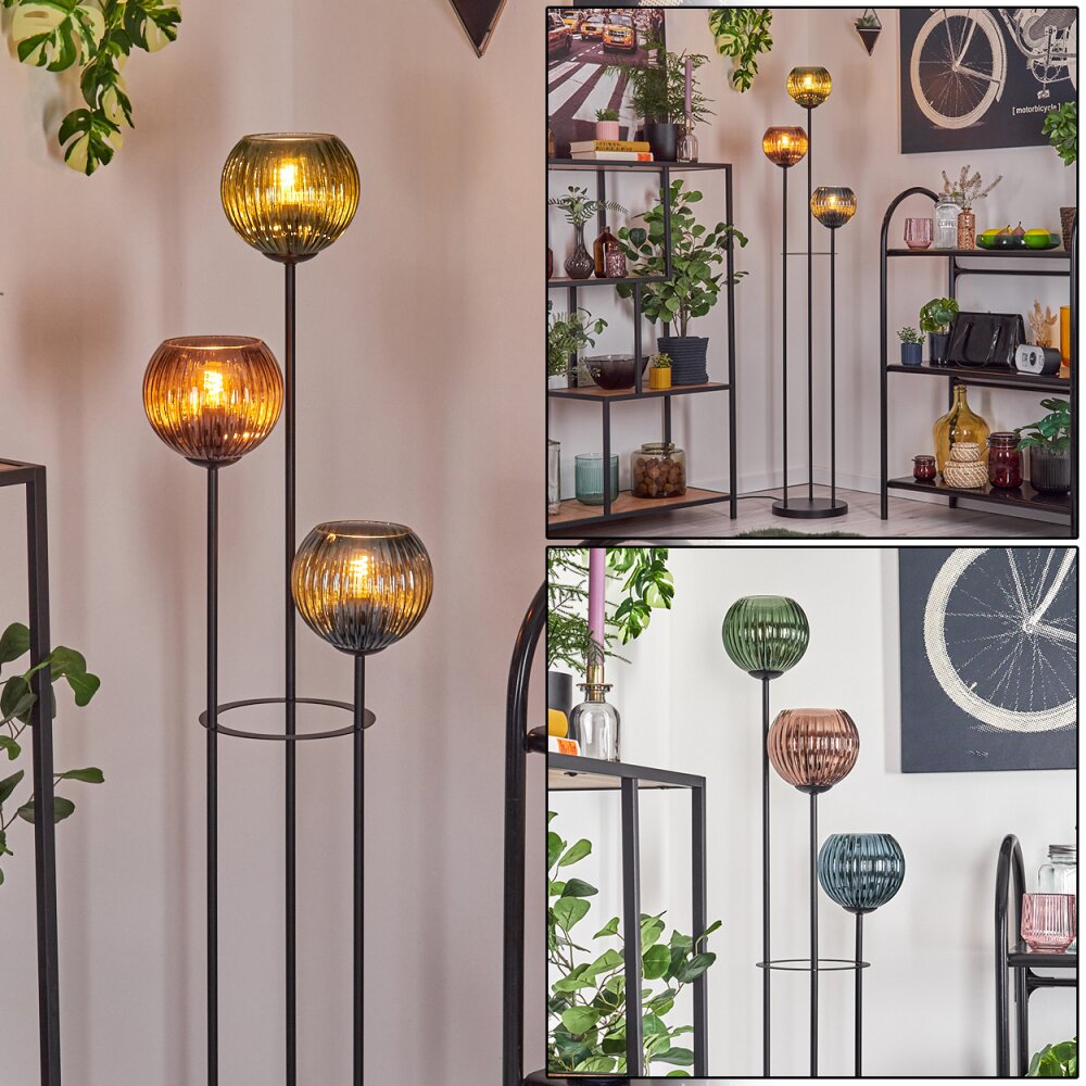 Koyoto Lampadaire Noir, 3 lumières main product photo