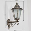 Hongkong Lampe murale d´extérieur, Applique murale Or, Noir, 1 lumière