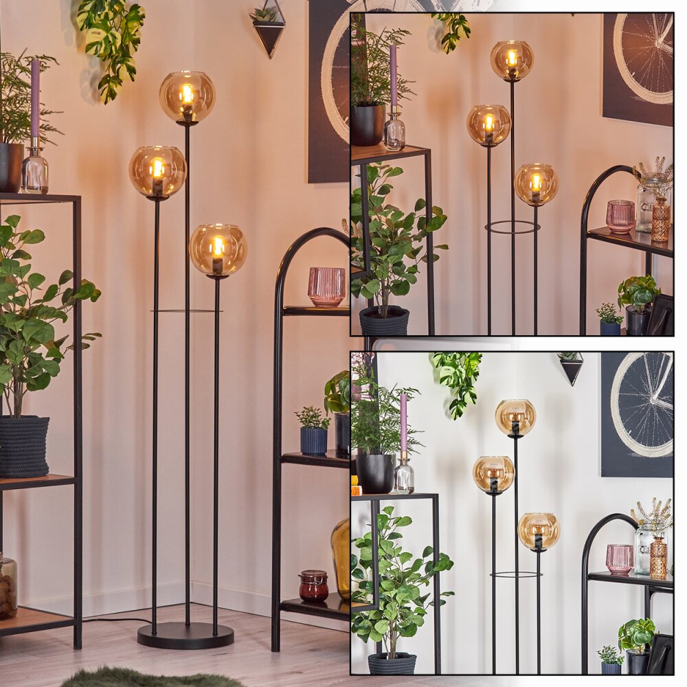 Koyoto Lampadaire Noir, 3 lumières main product photo