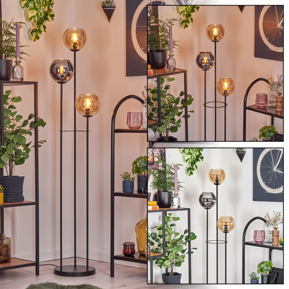 Koyoto Lampadaire Noir, 3 lumières main product photo