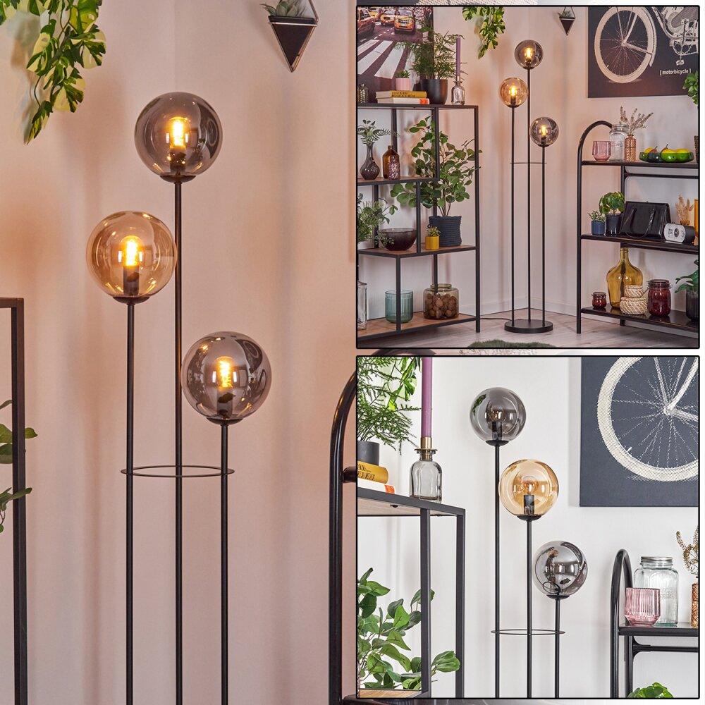 Gastor Lampadaire Noir, 3 lumières main product photo