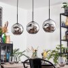 Ripoll Suspension, Boule lumineuse, Suspension Chrome, Fumé, 3 lumières