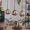 Ripoll Suspension, Boule lumineuse, Suspension Chrome, Fumé, 3 lumières