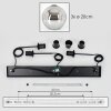 Ripoll Suspension, Boule lumineuse, Suspension Chrome, Fumé, 3 lumières