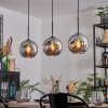 Ripoll Suspension, Boule lumineuse, Suspension Chrome, Fumé, 3 lumières