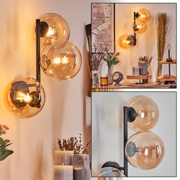 Chehalis Boule lumineuse, Applique murale Ambre, 3 lumières