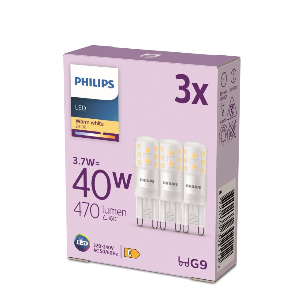 Philips bulb 3pcs set LED GU9 3,2 Watt 2700 Kelvin 400 Lumen main product photo