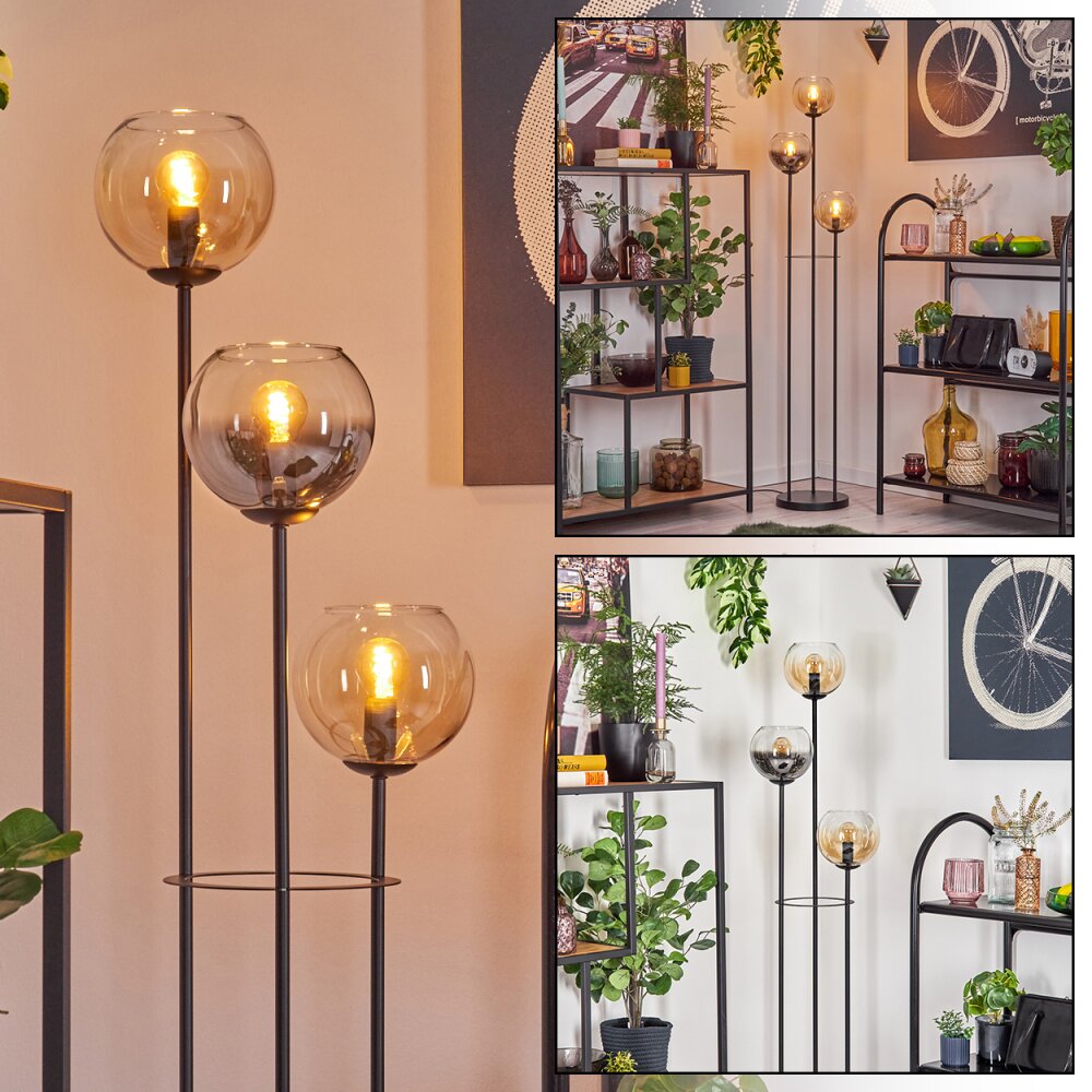 Koyoto Lampadaire 30 cm Noir, 3 lumières main product photo