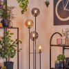 Gastor Lampadaire 30 cm Bois foncé, Noir, 4 lumières