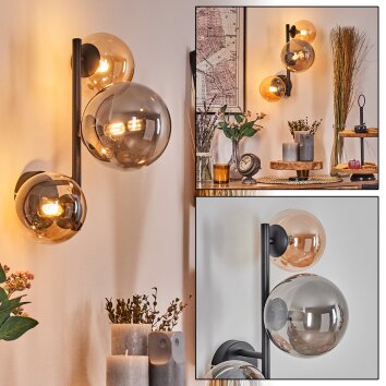 Chehalis Boule lumineuse, Applique murale Ambre, Fumé, 3 lumières Chehalis Boule lumineuse, Applique murale Ambre, Fumé, 3 lumières