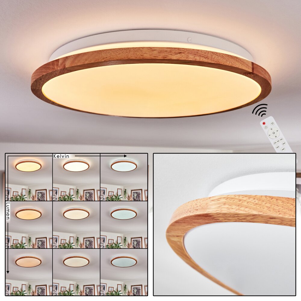 Nogueira Plafonnier, Panel LED Blanc, 1 lumière, Télécommandes main product photo