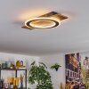 Besperia Plafonnier LED Couleur bois, Noir, 1 lumière